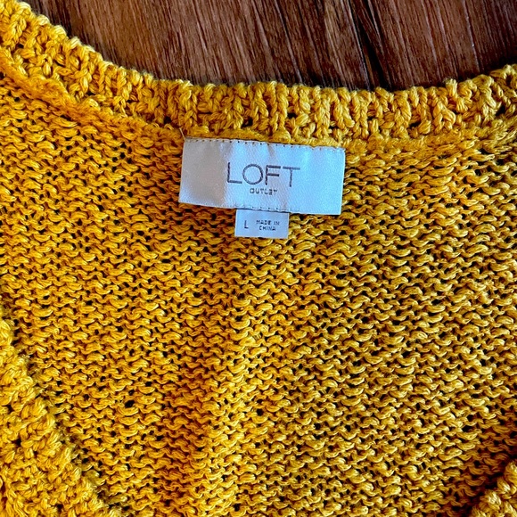 LOFT mustard yellow lightweight sweater vest - Picture 4 of 5
